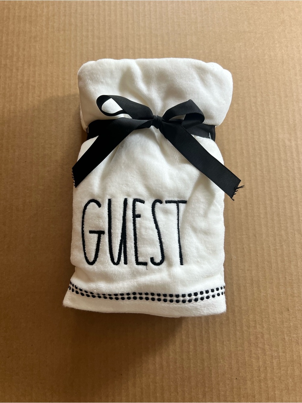 Guest Embroidered Cotton Hand Towel - White